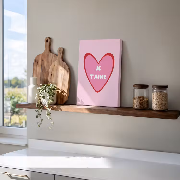 Hart - Frans - Valentijn - Roze canvas 2cm klein -atmosphere_sfeer3_global