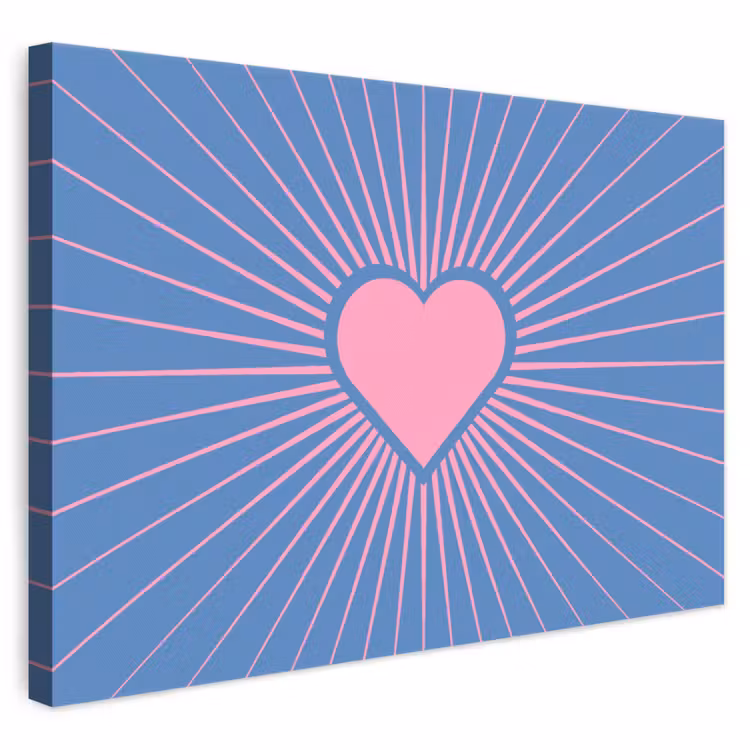 Hart - Stralen - Liefde - Modern - Roze canvas 2cm klein -3d