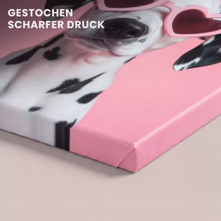 Hartjes - Hond - Valentijn - Roze canvas 2cm klein -uniquesellingpoint_afwerking-onlywow_DE