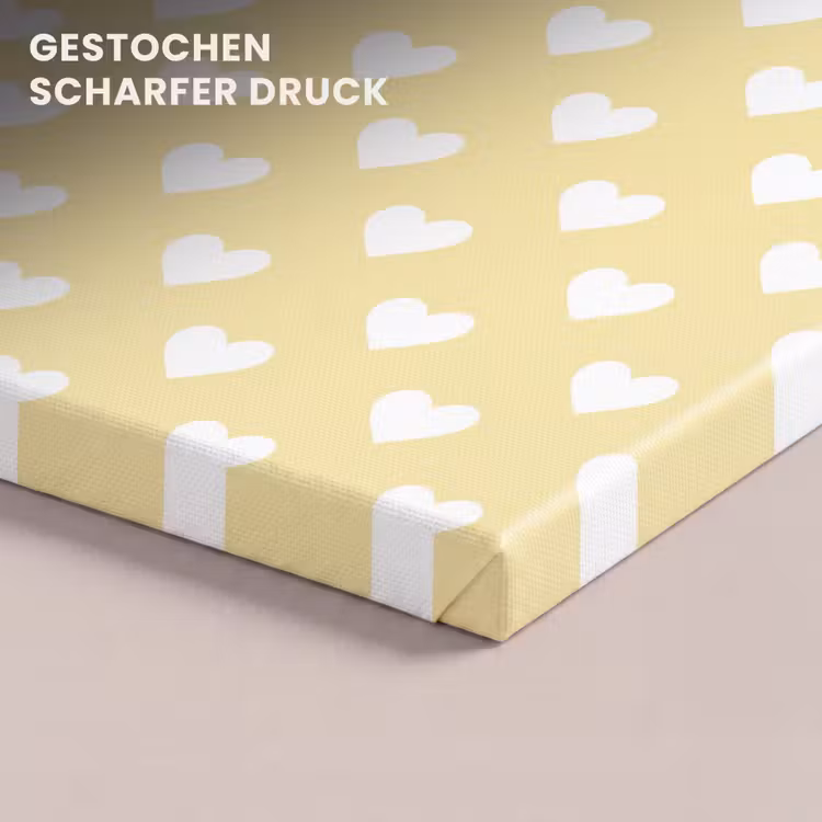 Hartjes - Patroon - Geel canvas 2cm klein 34 -closeup_print_DE