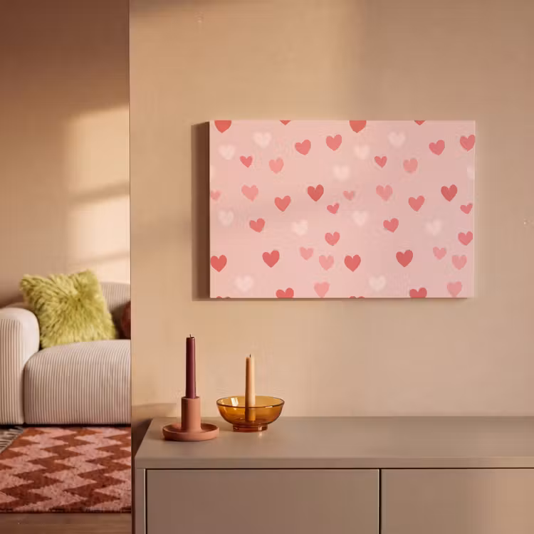 Hartjes - Patroon - Roze canvas 2cm klein -sfeer1