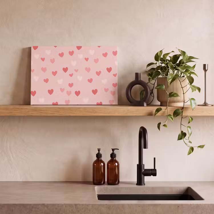 Hartjes - Patroon - Roze canvas 2cm klein -sfeer3