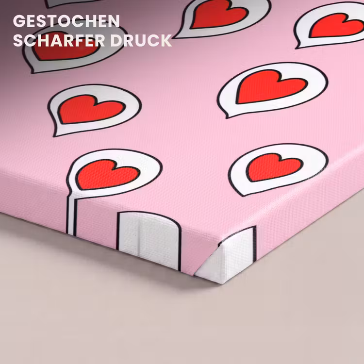 Hartjes - Patroon - Rood canvas 2cm klein 34 -closeup_print_DE