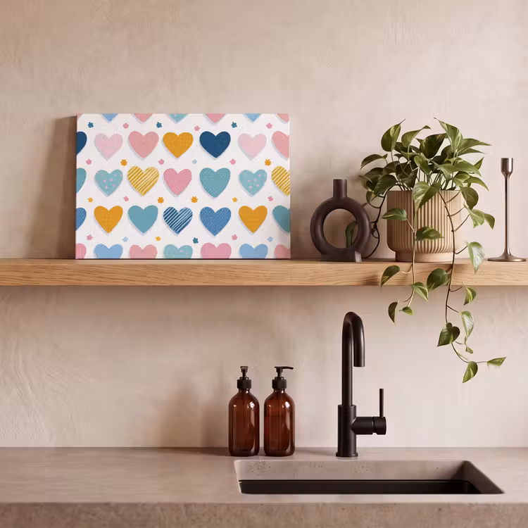 Hartjes - Pastel - Patroon canvas 2cm klein -sfeer3