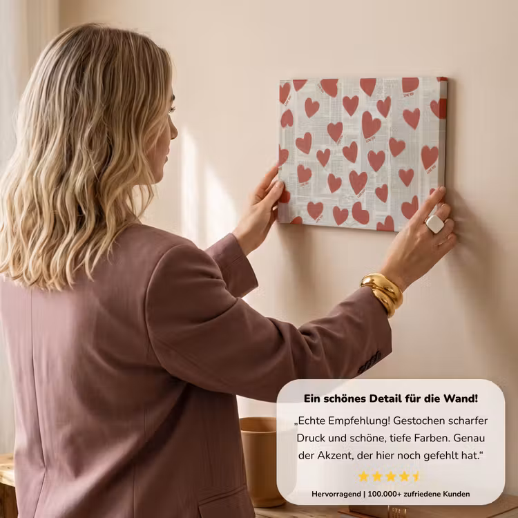 Hartjes - Krant - Loveyou canvas 2cm klein -sfeer3