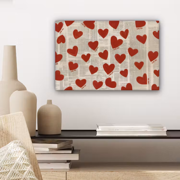 Hartjes - Krant - Loveyou canvas 2cm klein -closeup_print_DE