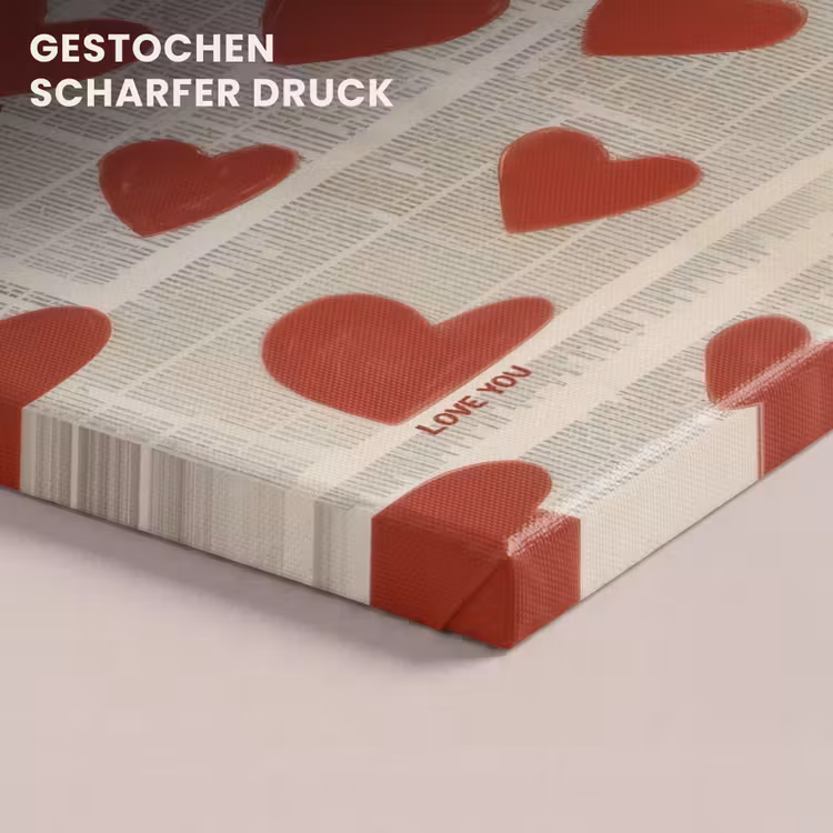 Hartjes - Krant - Loveyou canvas 2cm klein -uniquesellingpoint_afwerking-onlywow_DE