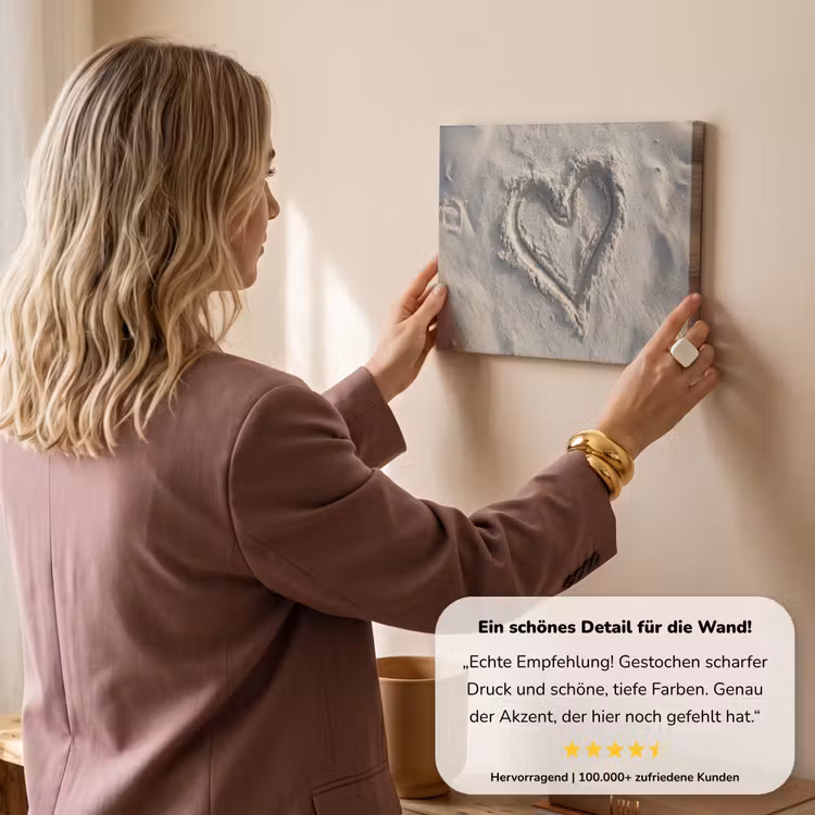 Hartvorm - Getekend - Beige - Zand canvas 2cm klein -sfeer3