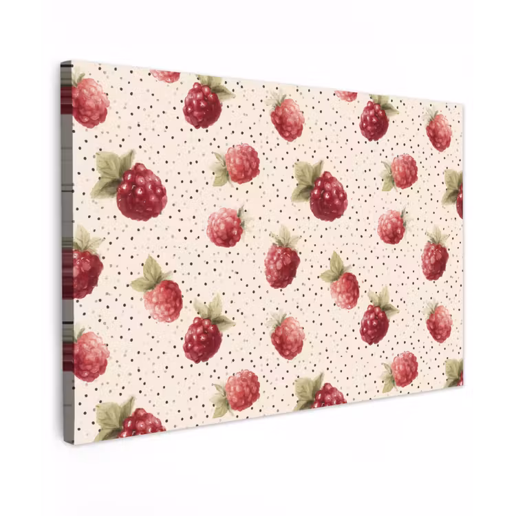 Framboos - Stippen - Rood canvas 2cm klein 34 -z3d