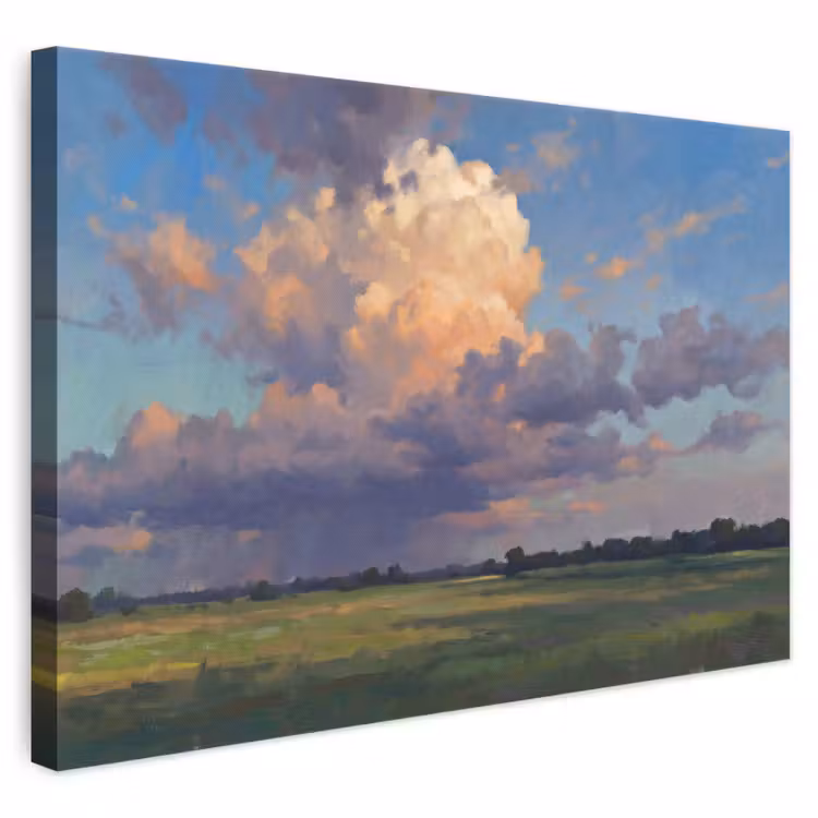 Lucht - Wolken - Landschap - Modern - Oranje canvas 2cm klein -3d