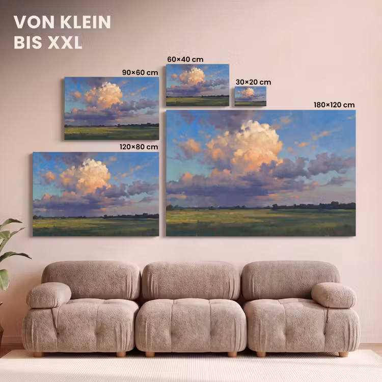 Lucht - Wolken - Landschap - Modern - Oranje canvas 2cm klein -Xsfeer8_DE