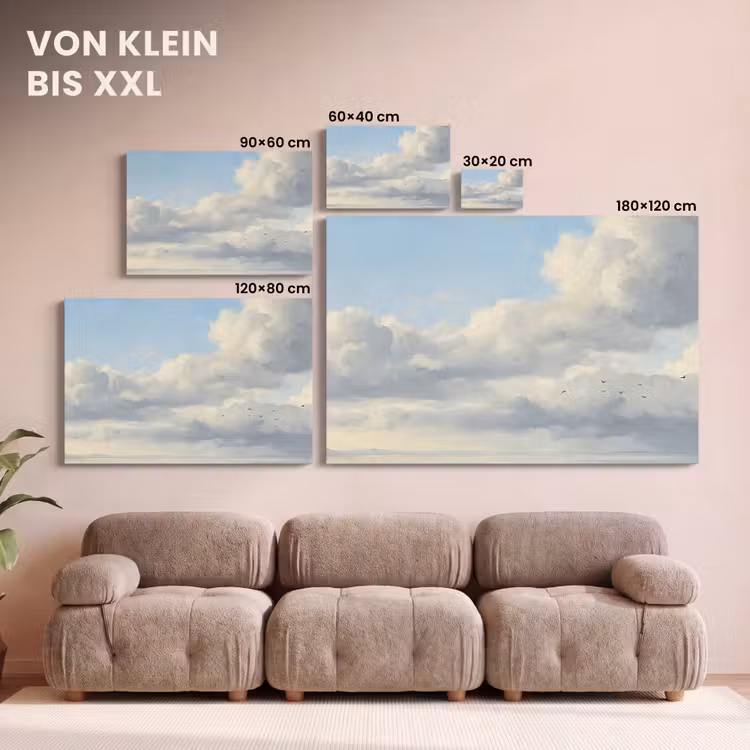 Lucht - Wolken - Natuur - Klassiek - Blauw canvas 2cm klein -Xsfeer8_DE