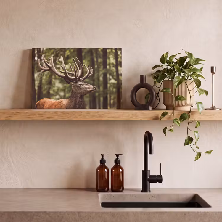 Hert - Natuur - Gewei - Bos - Dieren canvas 2cm klein -sfeer3