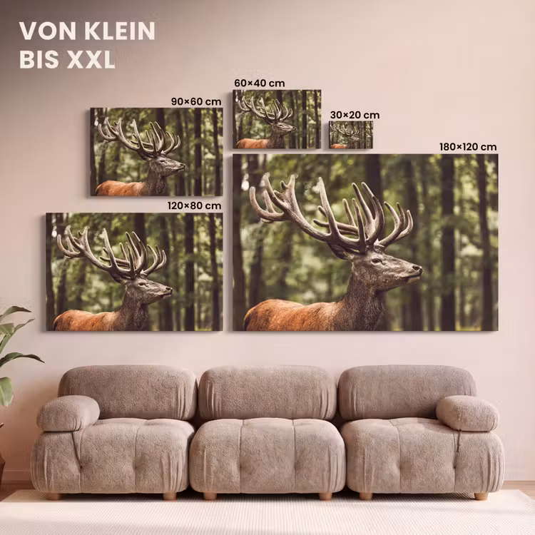 Hert - Natuur - Gewei - Bos - Dieren canvas 2cm klein -Xsfeer8_DE