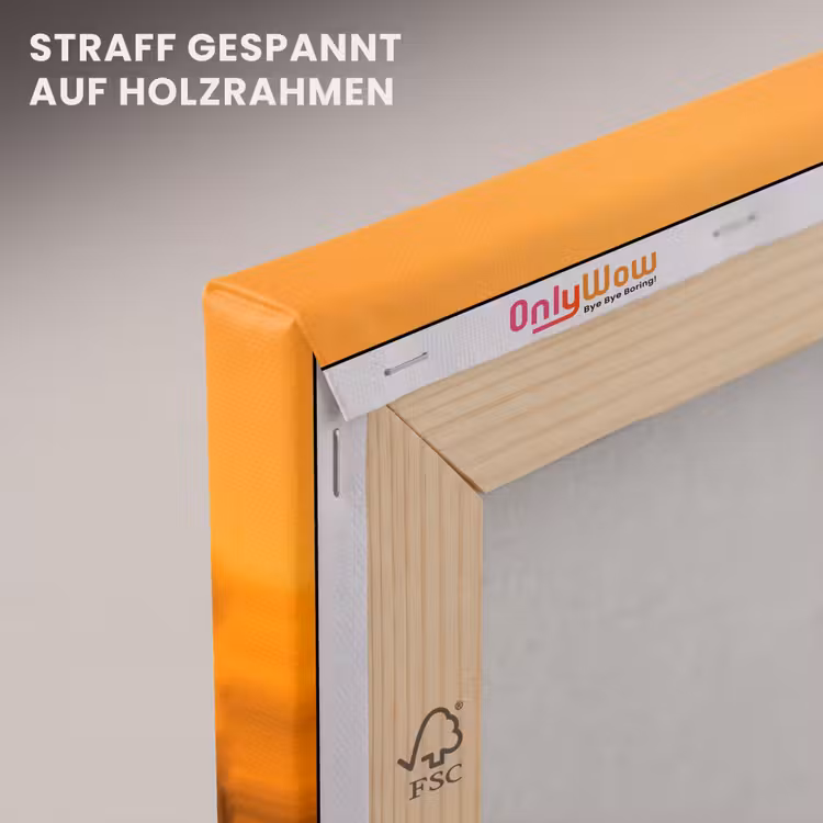 Hert - Oranje - Silhouet - Dieren - Natuur canvas 2cm klein -uniquesellingpoint_afwerking-onlywow_DE