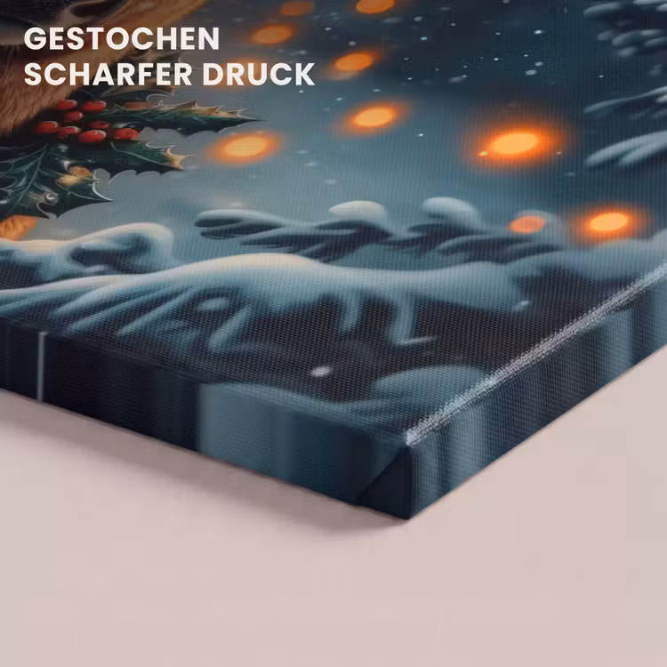 Hert - Kerst - Winter - Sneeuw - Kerstkrans canvas 2cm klein -closeup_print_DE