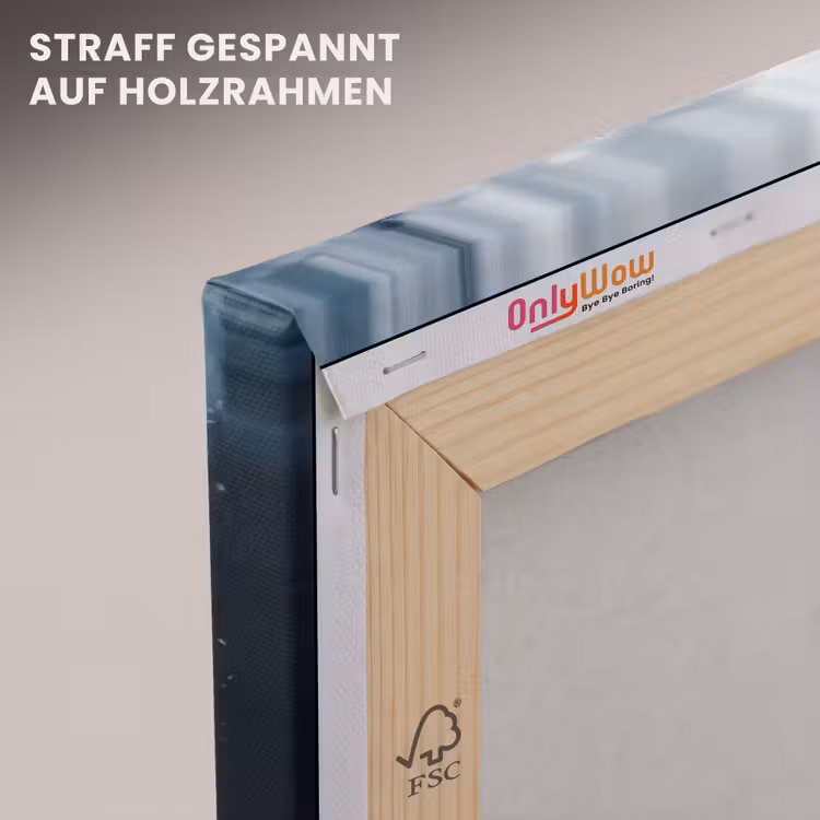 Hert - Winter - Hertenkop - Sneeuw - Gewei canvas 2cm klein -uniquesellingpoint_afwerking-onlywow_DE