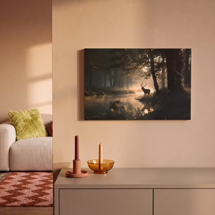 Hert - Bosbeek - Mystiek canvas 2cm klein -sfeer1