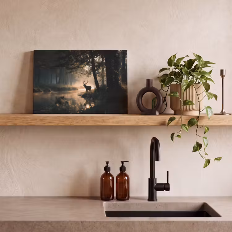 Hert - Bosbeek - Mystiek canvas 2cm klein -sfeer3