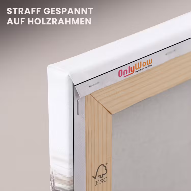 Hert - Winter - Sneeuw - Dieren - Seizoenen - Wit canvas 2cm klein -uniquesellingpoint_afwerking-onlywow_DE