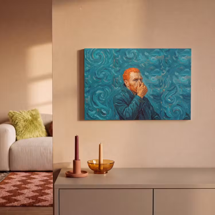 Portret - Klassiek - Blauw canvas 2cm klein -sfeer1