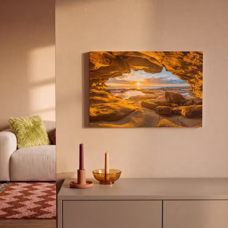Grot - Zee - Horizon - Zonsondergang canvas 2cm klein -sfeer1