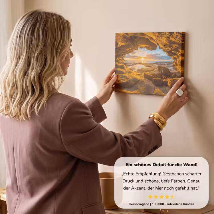 Grot - Zee - Horizon - Zonsondergang canvas 2cm klein -sfeer3