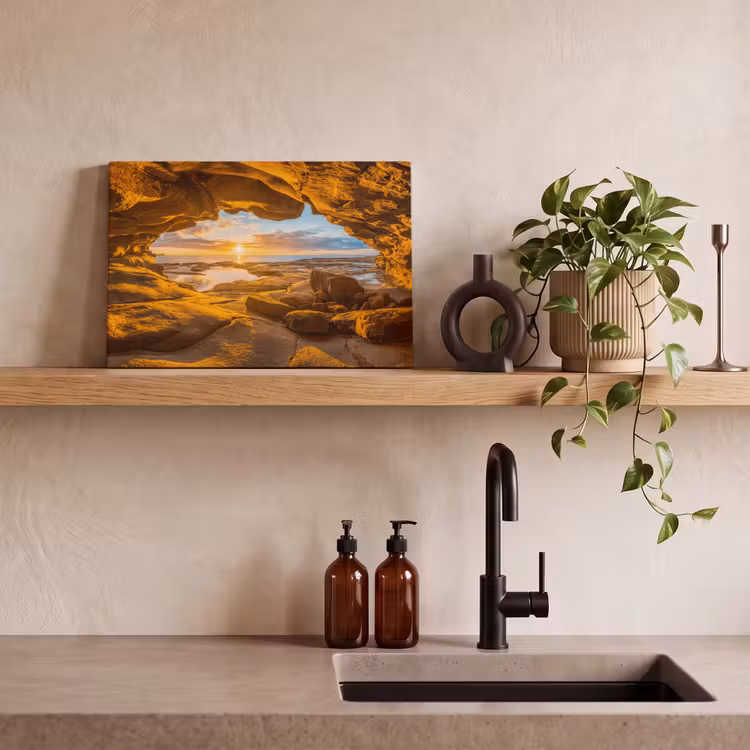 Grot - Zee - Horizon - Zonsondergang canvas 2cm klein -closeup_print_DE