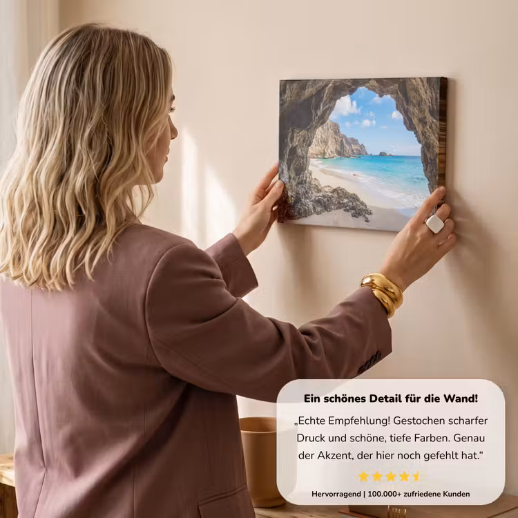 Grot - Strand - Zee - Blauw canvas 2cm klein -Xsfeer7_DE