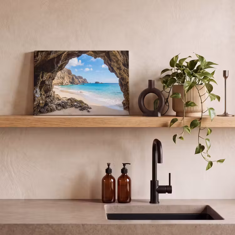 Grot - Strand - Zee - Blauw canvas 2cm klein -sfeer3