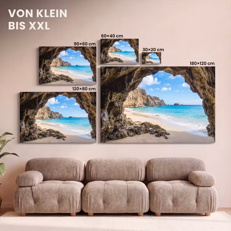 Grot - Strand - Zee - Blauw canvas 2cm klein -Xsfeer8_DE