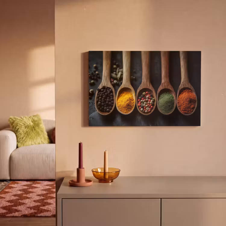 Houten - Lepels - Specerijen - Kruiden canvas 2cm klein -sfeer1