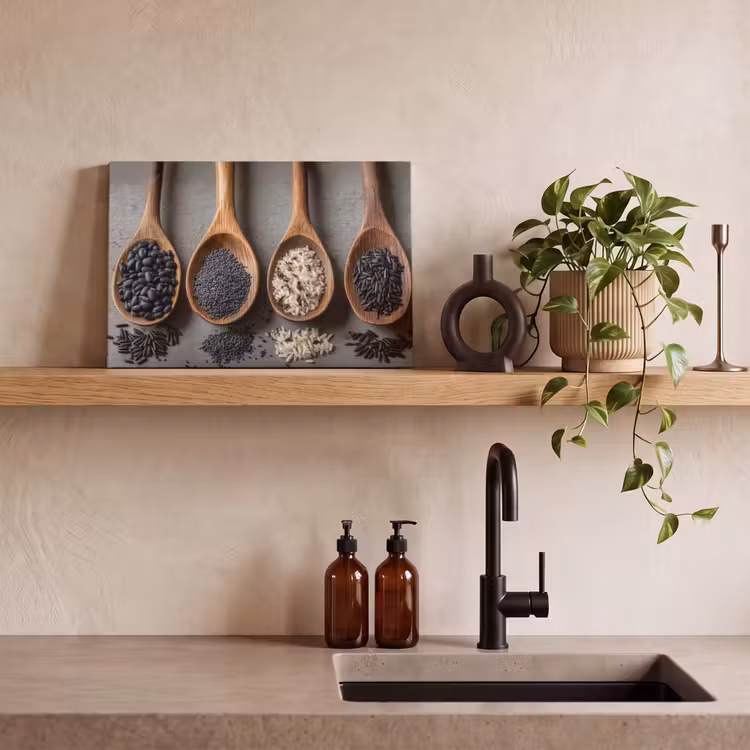 Houten - Lepels - Rijst - Zaden canvas 2cm klein -closeup_print_DE