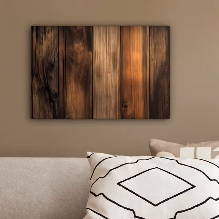 Hout - Rustiek - Donkere Planken canvas 2cm klein -sfeer3
