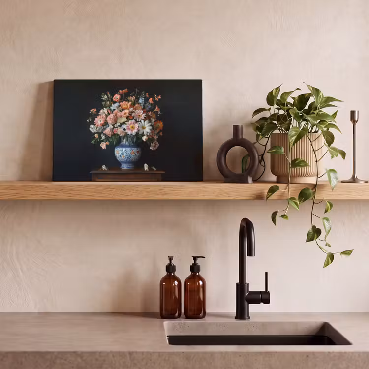 Hout - Vaas - Kleuren - Bloemen canvas 2cm klein -closeup_print_DE