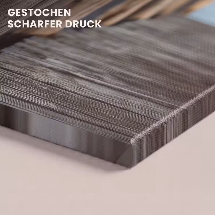 Houten steiger - Helderblauwe lucht canvas 2cm klein -closeup_print_DE