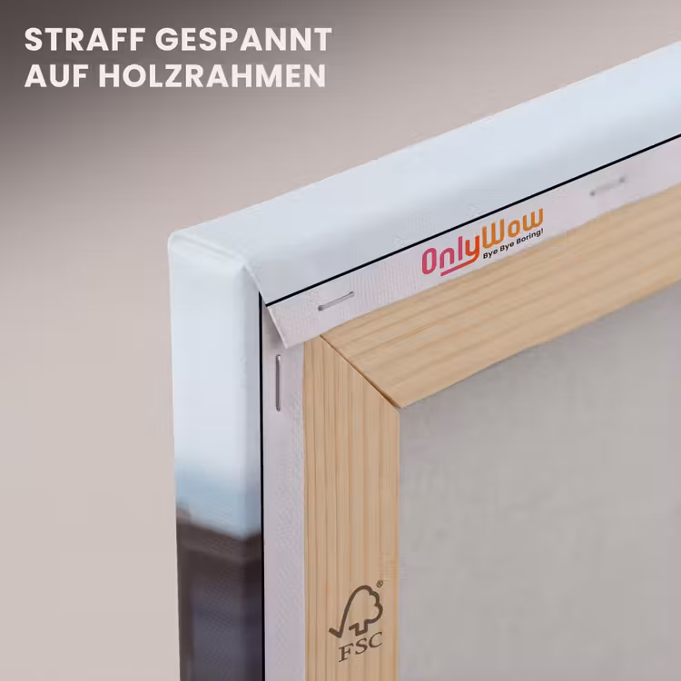Houten steiger - Helderblauwe lucht canvas 2cm klein -uniquesellingpoint_afwerking-onlywow_DE