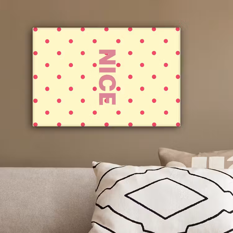 Nice - Stippen - Roze - Geel canvas 2cm klein -sfeer6