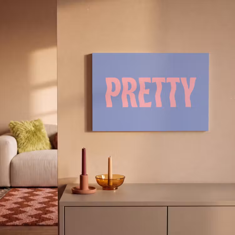 Pretty - Roze - Blauw - Golvend canvas 2cm klein -sfeer1