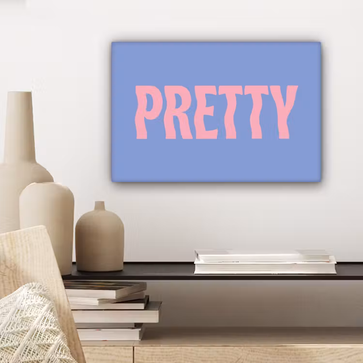 Pretty - Roze - Blauw - Golvend canvas 2cm klein -closeup_print_DE