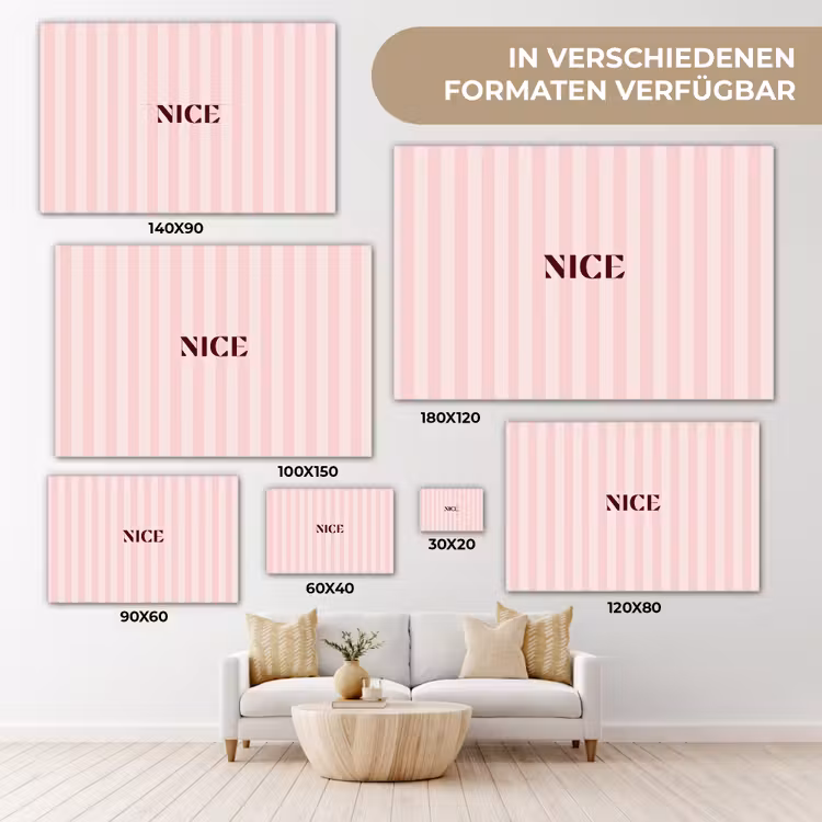 Nice - Strepen - Roze canvas 2cm klein -Xsfeer8_DE