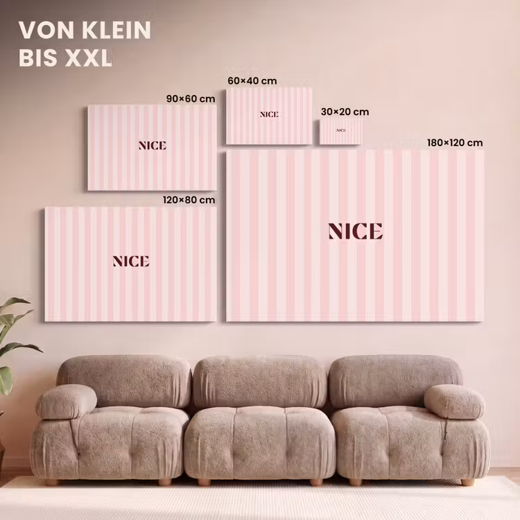 Nice - Strepen - Roze canvas 2cm klein -Xsfeer8_DE