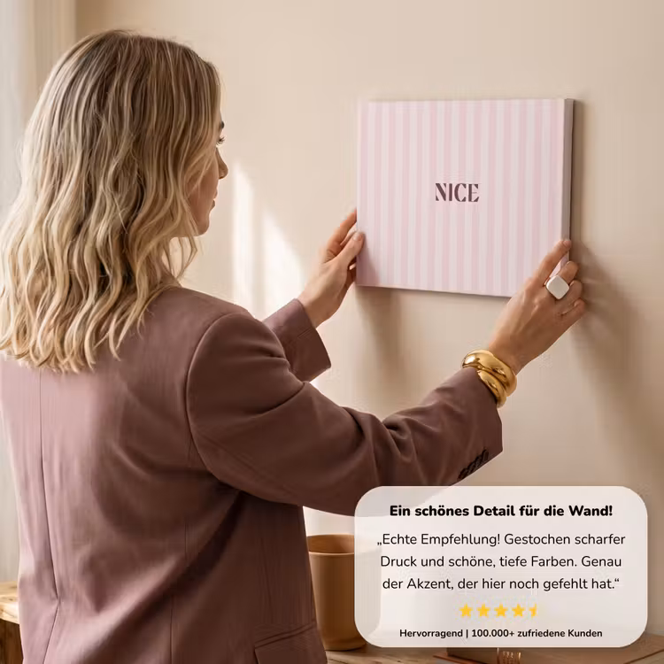 Nice - Strepen - Roze canvas 2cm klein -Xsfeer7_DE