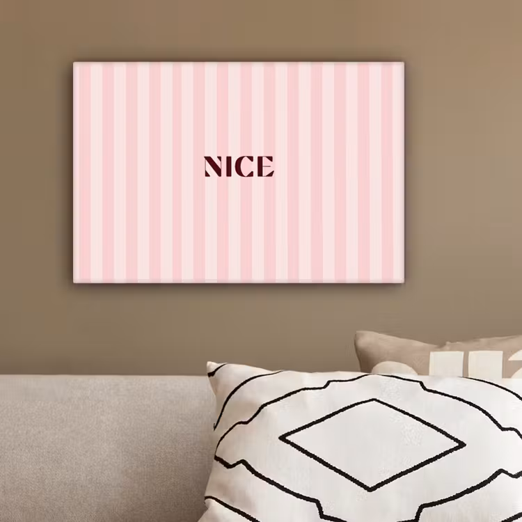 Nice - Strepen - Roze canvas 2cm klein -sfeer3