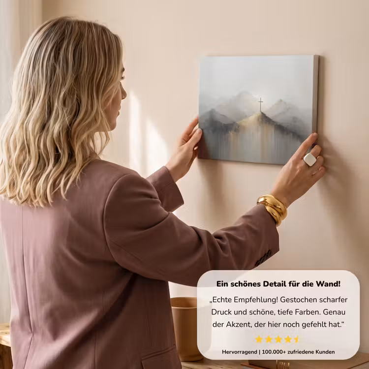 Heuvels - Abstract - Kruis - Christendom canvas 2cm klein -Xsfeer7_DE