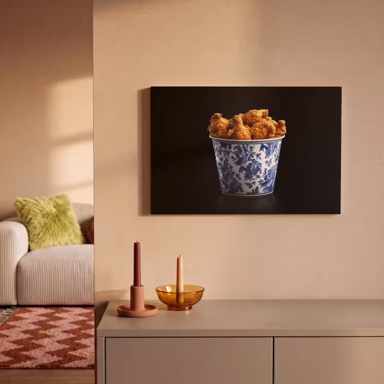 Kip - Bucket - Delfts blauw - Lekker canvas 2cm klein -sfeer1