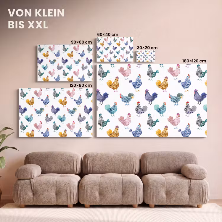 Kippen -Aquarel - Kleurrijk canvas 2cm klein 34 -Xsfeer8_DE