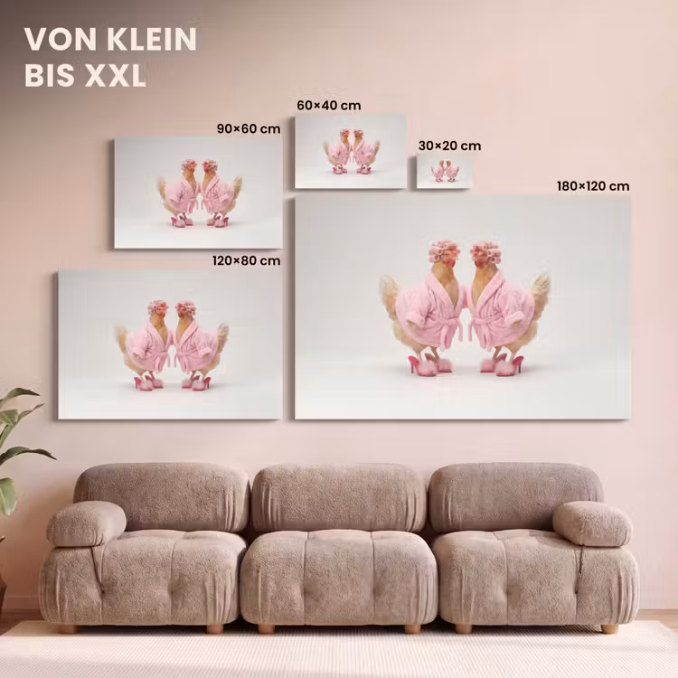 Kippen - Badjas - Krukspelden - Hakken canvas 2cm klein -Xsfeer8_DE