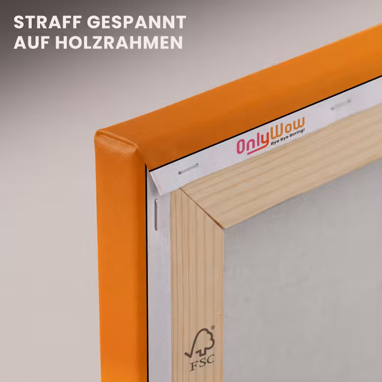 Kreeft - Delftsblauw - Schild - Stoer - Oranje canvas 2cm klein -uniquesellingpoint_afwerking-onlywow_DE