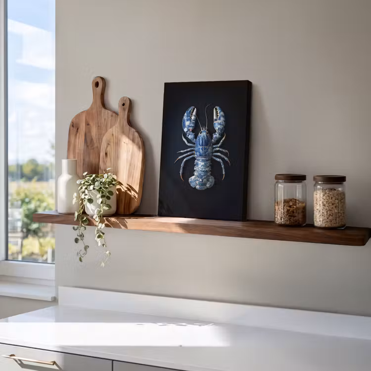 Kreeft - Delftsblauw - Schild - Stoer canvas 2cm klein -uniquesellingpoint_afwerking-onlywow_DE